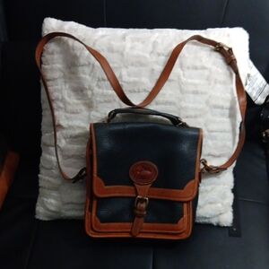 Vintage Dooney & Bourke Blue and Brown Leather Bag